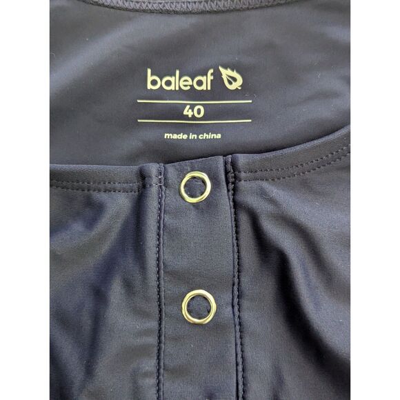 Baleaf Women's Button Up One Piece Swimsuit Built in Bra Navy Blue Size XL - Picture 8 of 9